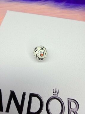 Pandora White Enamel Olaf Face Charm with Orange Nose